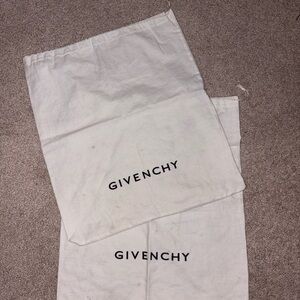 Givenchy White Dust Bags with Logo